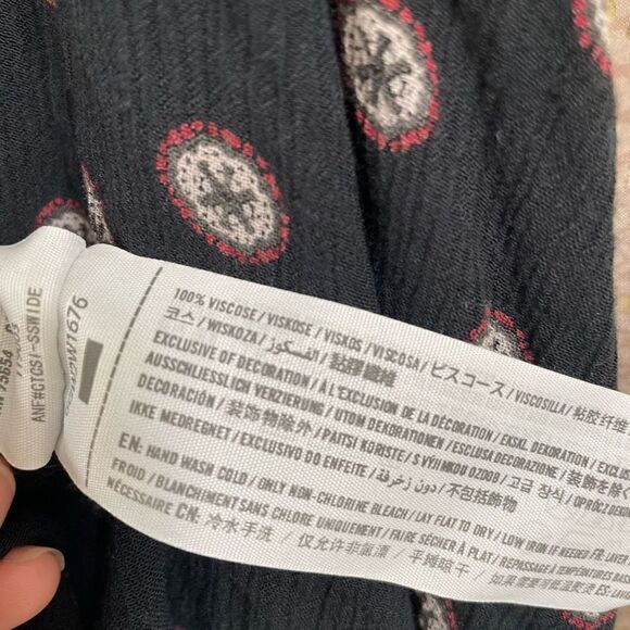 Abercrombie & Fitch Navy Blue Boho Strappy Handkerchief Hem Blouse, Small - Picture 6 of 6